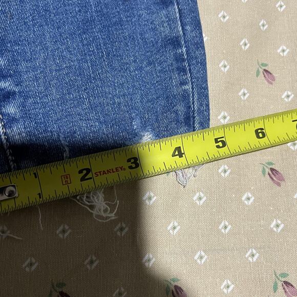ZARA Jeans Womens 6 Blue Skinny Distressed Raw Hem Frayed Ankle Medium Wash - Picture 6 of 12